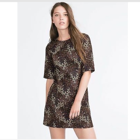 Zara Jacquard Print Dress - Picture 2 of 5